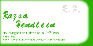 rozsa hendlein business card